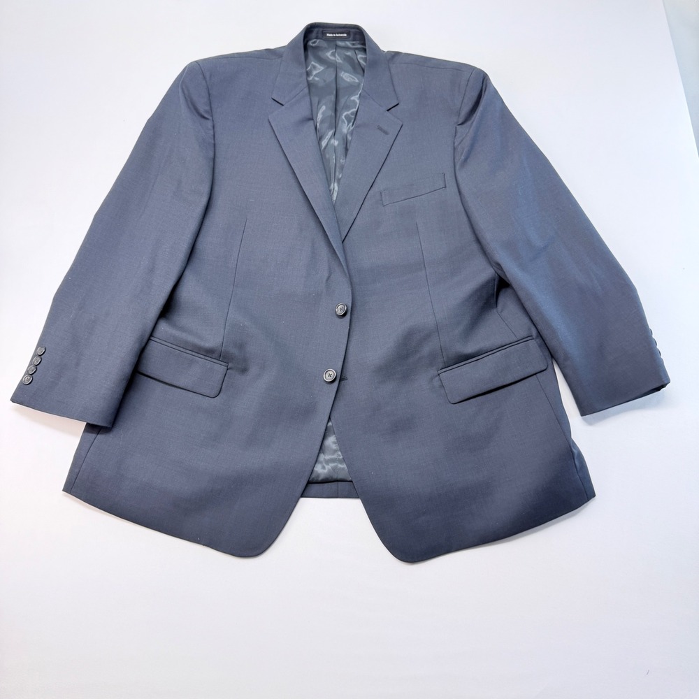 Pronto Uomo Platinum Navy Blue 100% Wool Executive Fit Blazer Sport Coat 46R